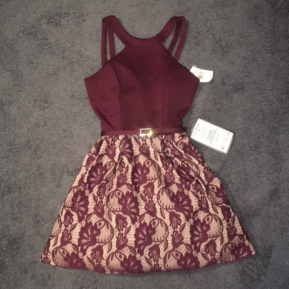 CRYSTAL DOLL Burgundy Formal Prom Dress